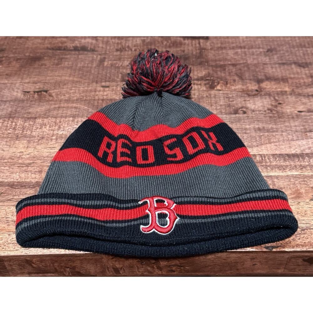 Boston Red Sox Baseball MLB New Era Beanie Knit Hat With Pom